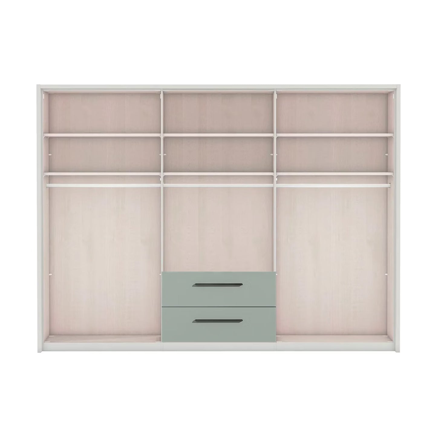 Interior Details of Wiemann Kairns 6 Door Large wardrobe with Mirror on the centre Door and 2 Drawers underneath in Graphite Colour Width 300cm