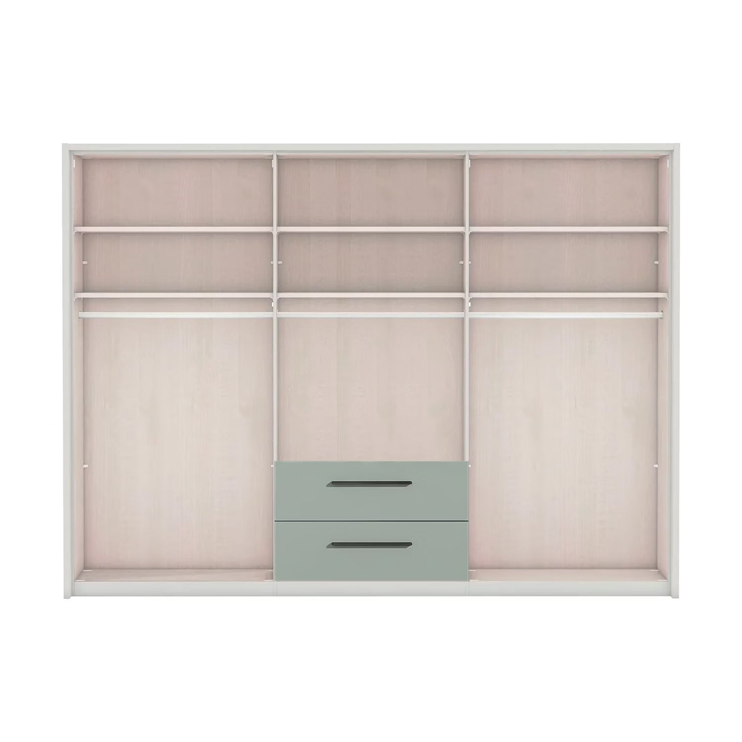 Interior Details of Wiemann Kairns 6 Door Large wardrobe with Mirror on the centre Door and 2 Drawers underneath in Graphite Colour Width 300cm