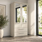 Wiemann Cairns Champagne colour two door wardrobe with two drawers and Mirror Doors