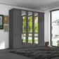 Wiemann Cairns Graphite Large W250cm five door hinged wardrobe with cornice and 3 Mirror Doors in the Middle