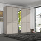 Wiemann Cairns five door hinged wardrobe with one Mirror door and cornice shown in Pebble Grey