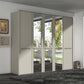 Wiemann Cairns Pebble Grey Large W256cm five door hinged wardrobe with Mirror on Middle 3 Doors and Passepartout Frame