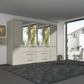 Wiemann Cairns 6 Door Hinged Wardrobe With Four Drawers and Mirrors   Width 306 Height 220cm 