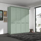 Wiemann Cairns four door hinged wardrobe with cornice shown in Sage Green