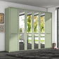 Wiemann Cairns Sage Green large six door hinged wardrobe with Passepartout Frame And two Mirror Doors in the Middle W300cm
