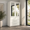 German-made Wiemann Cairns 2 door wardrobe with two drawers, 100cm wide. Five colours, optional mirror doors. Free delivery.