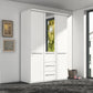 Wiemann Cairns White three door wardrobe with Cornice, two drawers and Mirror on the Middle Door 