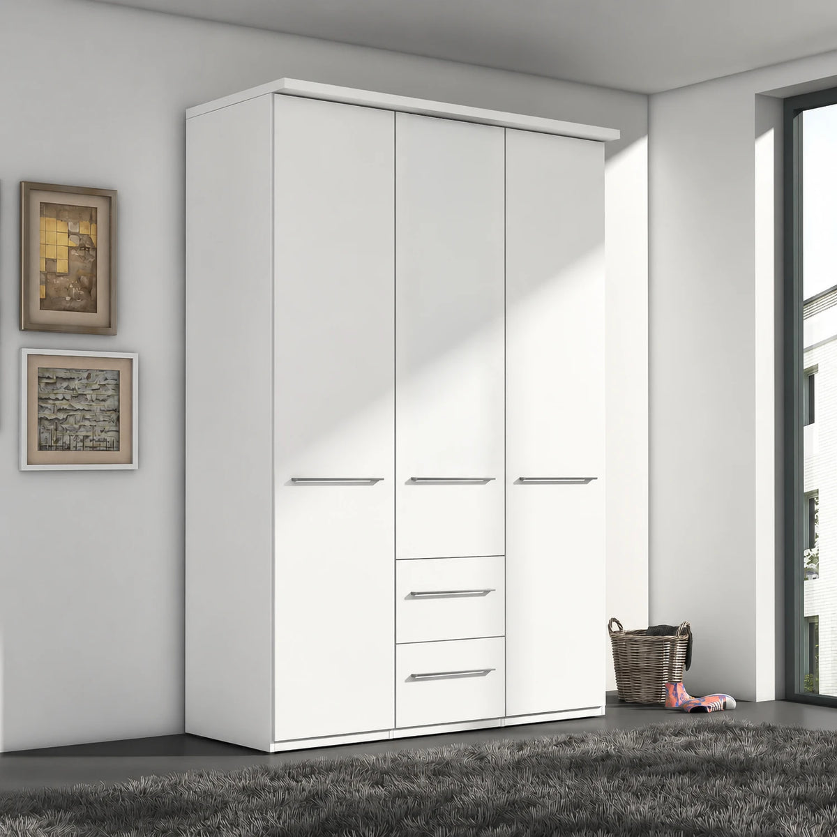 Wiemann Cairns three door wardrobe with two drawers in White