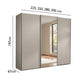 Wiemann Darwin 3 Door Mirror Sliding Wardrobe With Low Height Dimensions