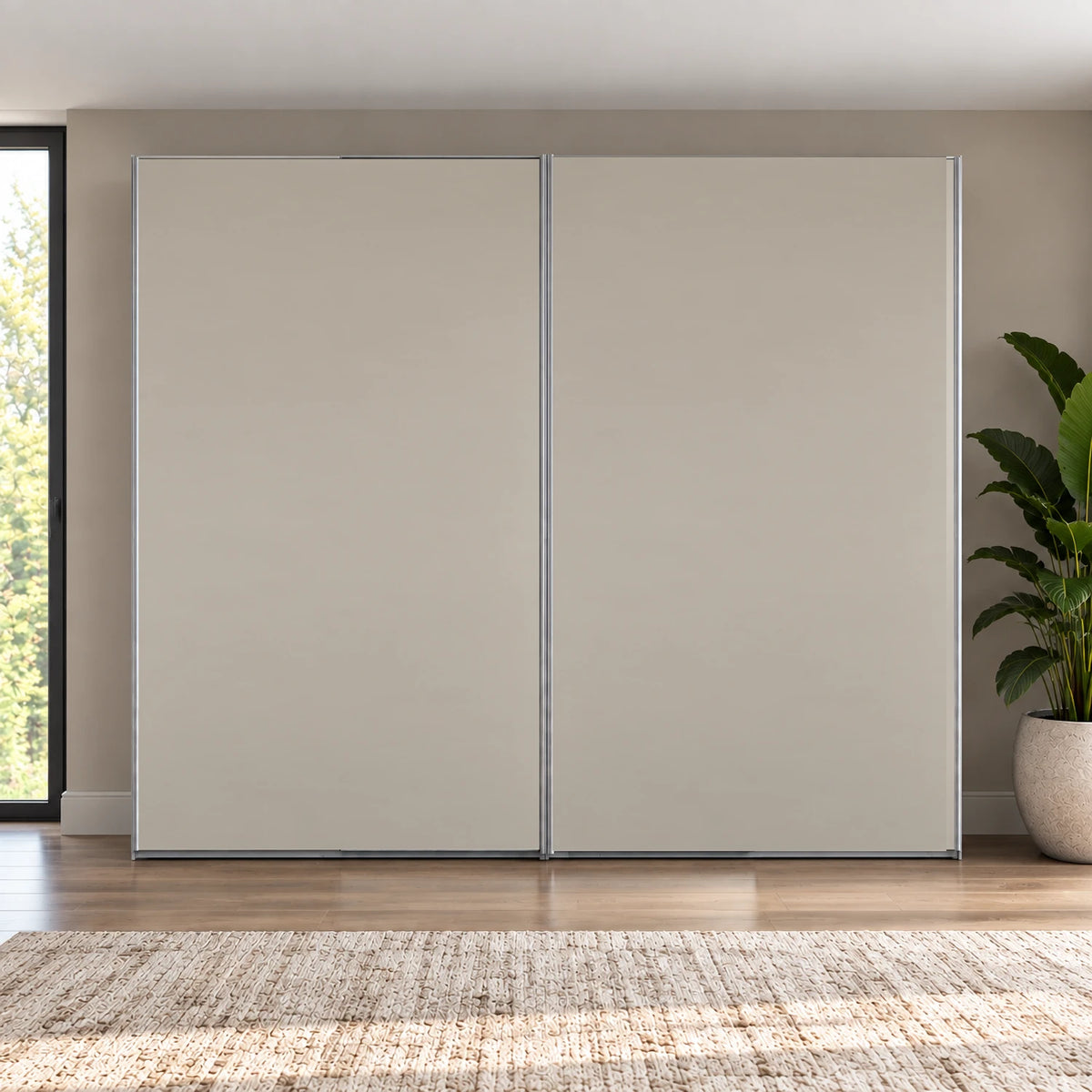 Wieman Darwin 150cm or 200cm two door Sliding Wardrobe in Pebble Grey
