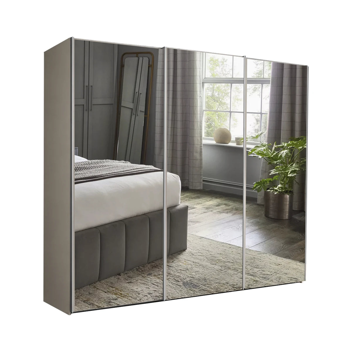 Wiemann Darwin 3 Door Full Mirror Sliding Wardrobe With Low Height