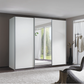 Wiemann Darwin 3 Door Mirror Sliding Wardrobe With Low Height in White styled in a modern bedroom