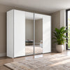 Wiemann Darwin Matt Decor White two Door Sliding Wardrobe With Mirror in the Middle  