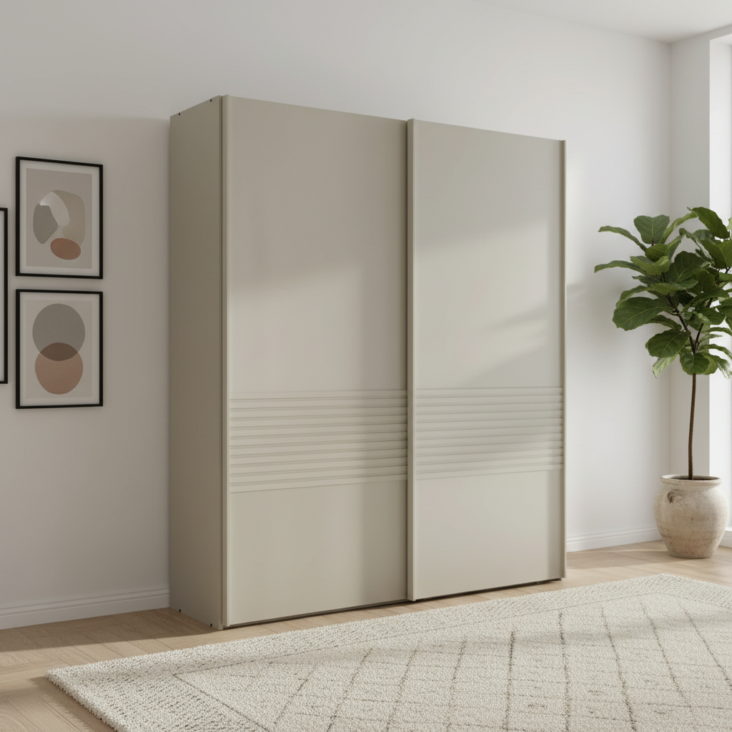 Wiemann Genova Kontrast 2-Door Sliding Wardrobe - Champagne (W200cm)