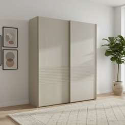 Wiemann Genova Kontrast 2-Door Sliding Wardrobe - Champagne (W200cm)