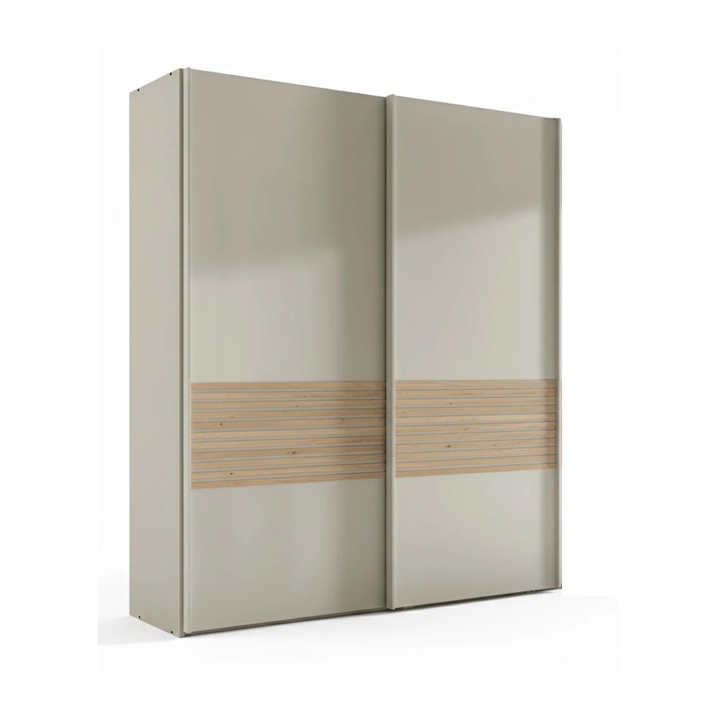 Smooth sliding doors of Wiemann Genova Kontrast 2-door wardrobe in champagne.