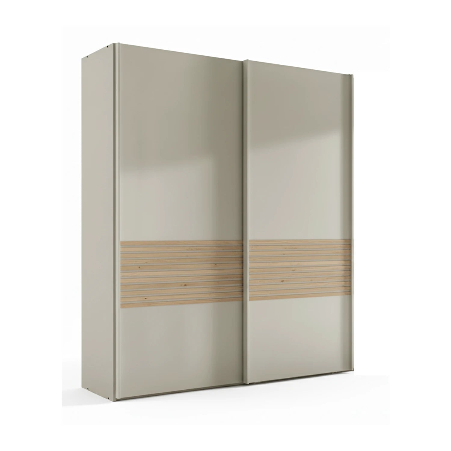Smooth sliding doors of Wiemann Genova Kontrast 2-door wardrobe in champagne.
