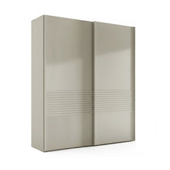 Wiemann Genova Kontrast 2-door sliding wardrobe in champagne, 200cm width, modern bedroom design.