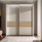 Modern bedroom wardrobe Wiemann Genova Kontrast 2-door sliding in champagne with ample storage.