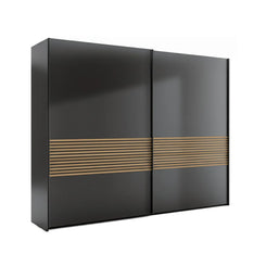 Compact Wiemann 2-door sliding wardrobe in Graphite. Free Delivery & Assembly included. Quality Made in Germany. Space-saving design with W200cm width.