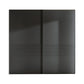 Wiemann Genova Kontrast 2-Door Sliding Wardrobe in Graphite with  Horizontal Decking 