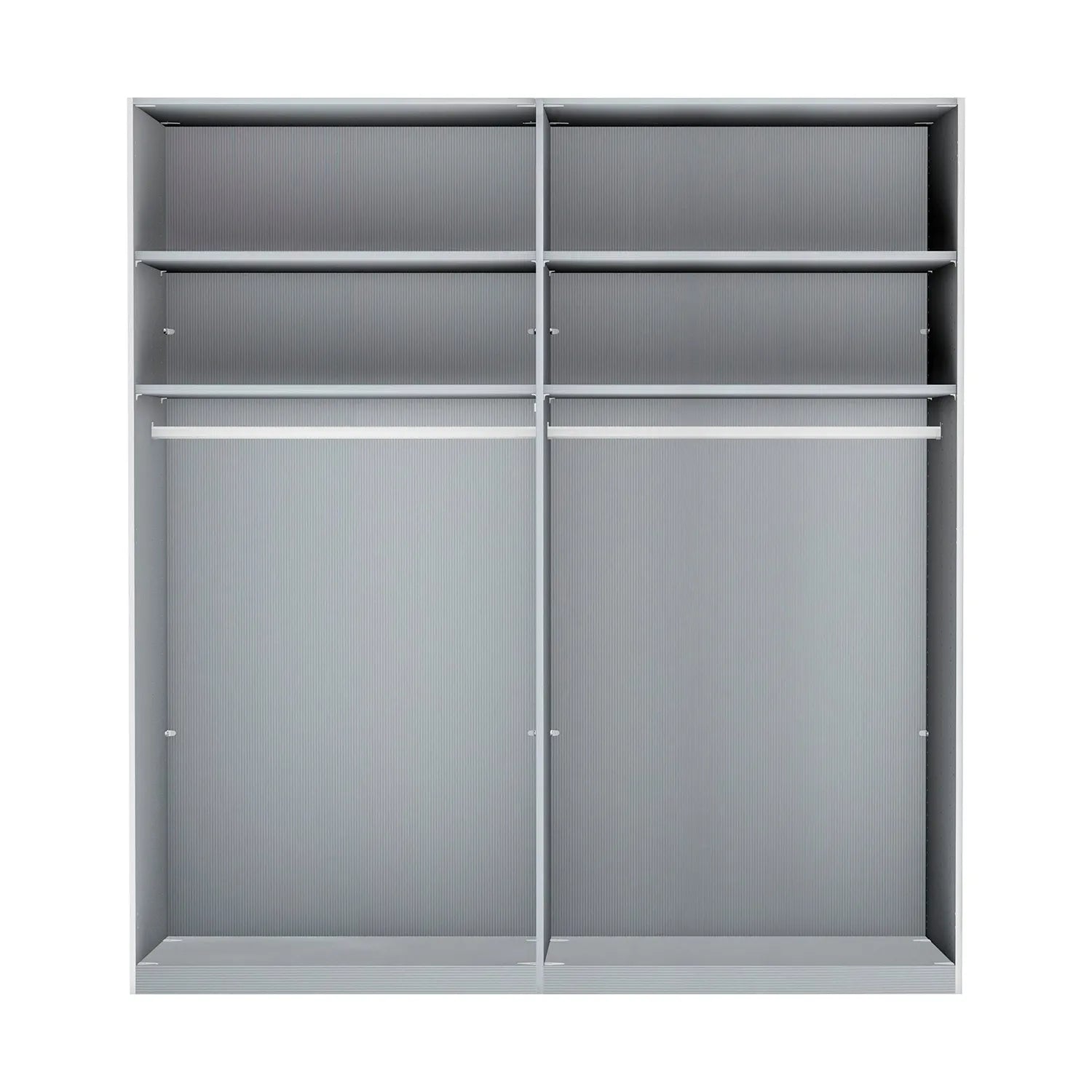 Wiemann VIP Grey wardrobe Interior with sliding doors on a white background
