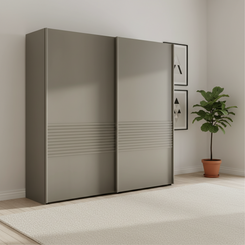 Wiemann Genova Kontrast 2-Door Sliding Wardrobe - Pebble Grey (W200cm)