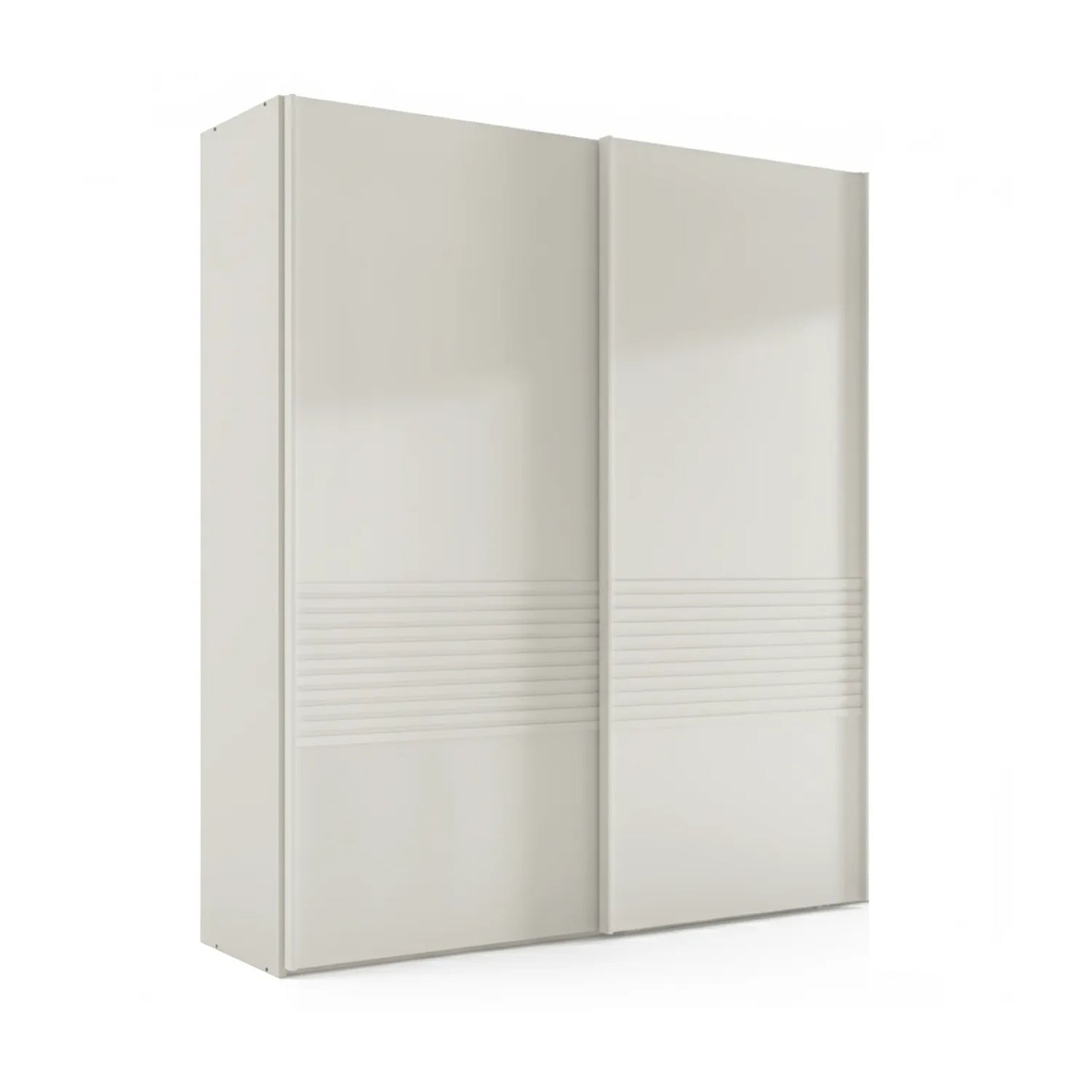 Wiemann Genova Kontrast 2-door sliding wardrobe in white, 200cm width, modern bedroom furniture - Home Of Wardrobes