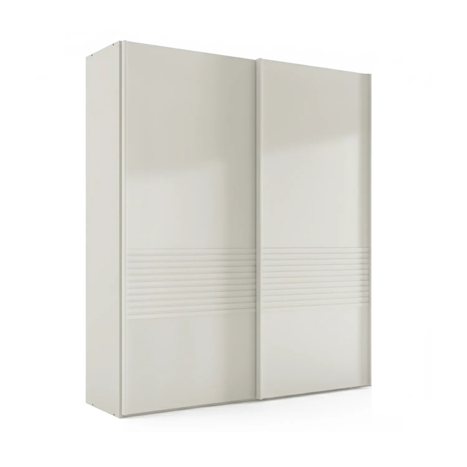 Wiemann Genova Kontrast 2-door sliding wardrobe in white, 200cm width, modern bedroom furniture - Home Of Wardrobes