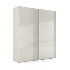Wiemann Genova Kontrast 2-door sliding wardrobe in white, 200cm width, modern bedroom furniture - Home Of Wardrobes