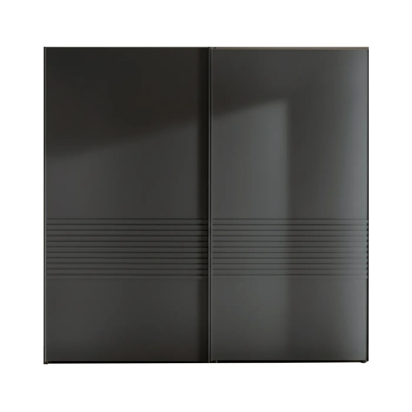 Wiemann Genova Kontrast 2-Door Sliding Wardrobe in Graphite with  Horizontal Decking 