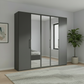 Halver Graphite 5 Door Hinged Wardrobe (W250cm)