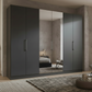Halver Graphite 6 Door Hinged Wardrobe (W300cm)