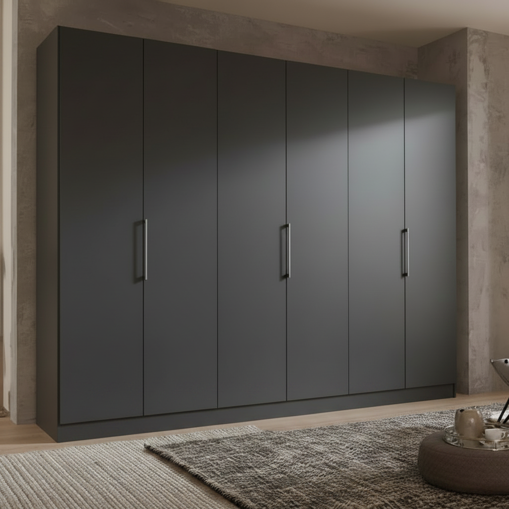 Wiemann Halver 300cm 6 Door Wardrobe in Graphite