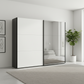 Halver Graphite & White 2 Door Sliding Wardrobe with Mirror