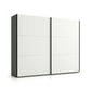 Wiemann White Glasgow wardrobe with black frame on a white background