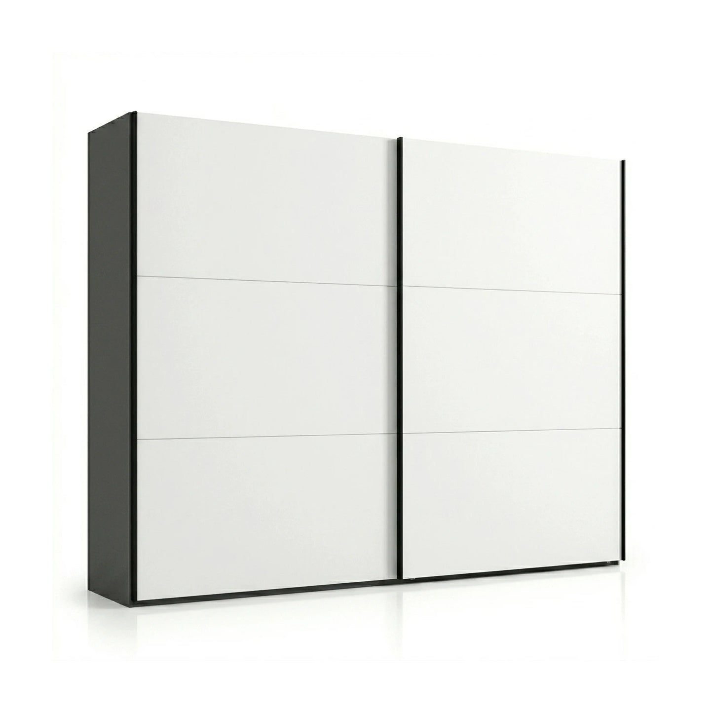Wiemann White Glasgow wardrobe with black frame on a white background