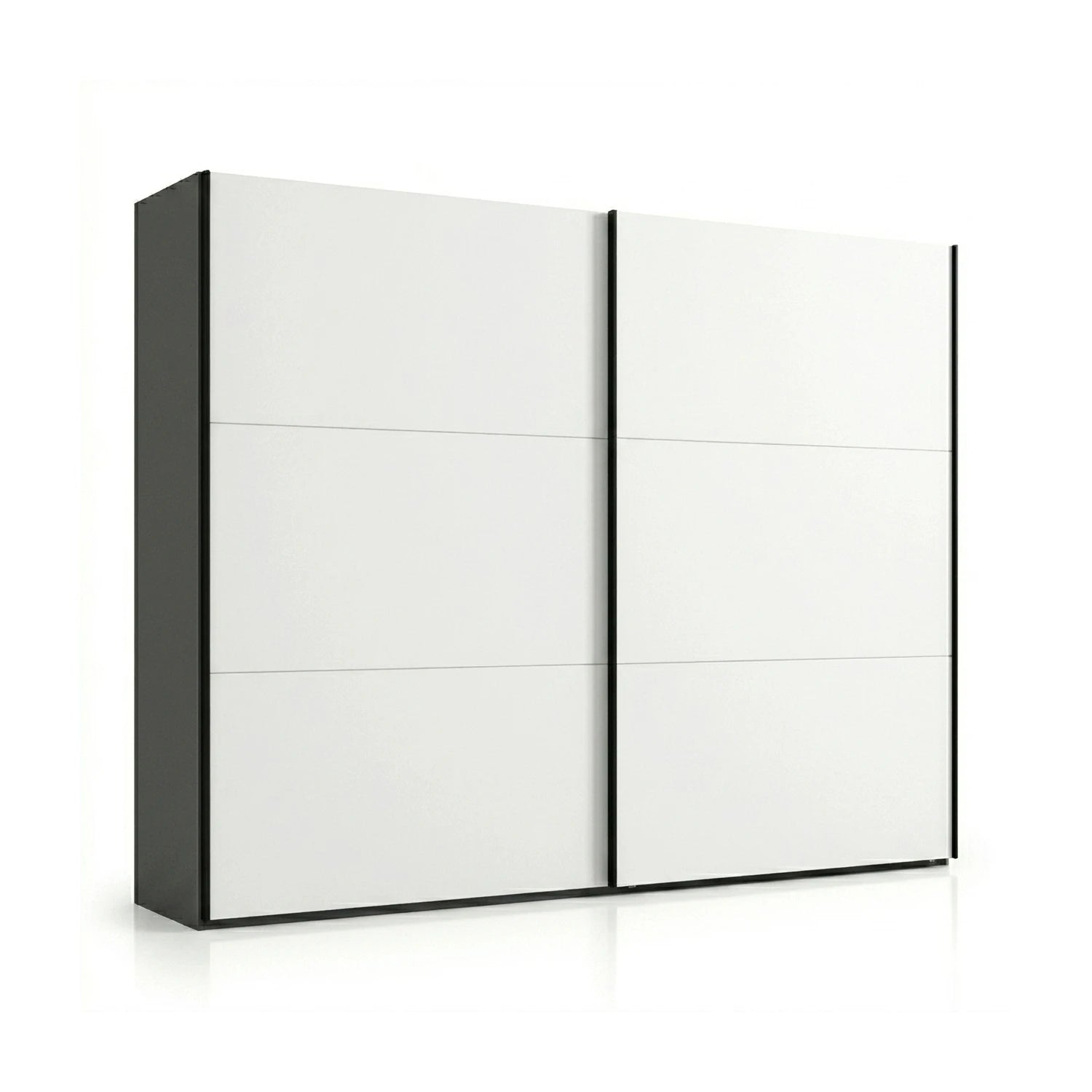 Wiemann White Glasgow wardrobe with black frame on a white background