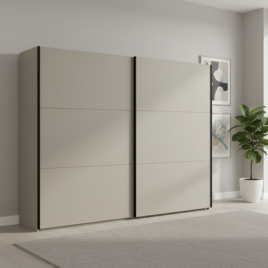 Wiemann Halver Pebble Grey 2 Door Sliding Wardrobe