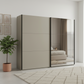 Wiemann Halver Pebble Grey Sliding Door Wardrobe with Mirror