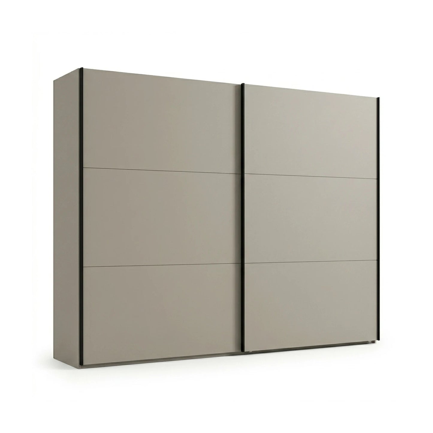 Modern wardrobe with sliding doors on a white background