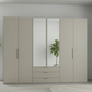 Halver Pebble Grey 6 Door Wardrobe with Drawers (W300cm)