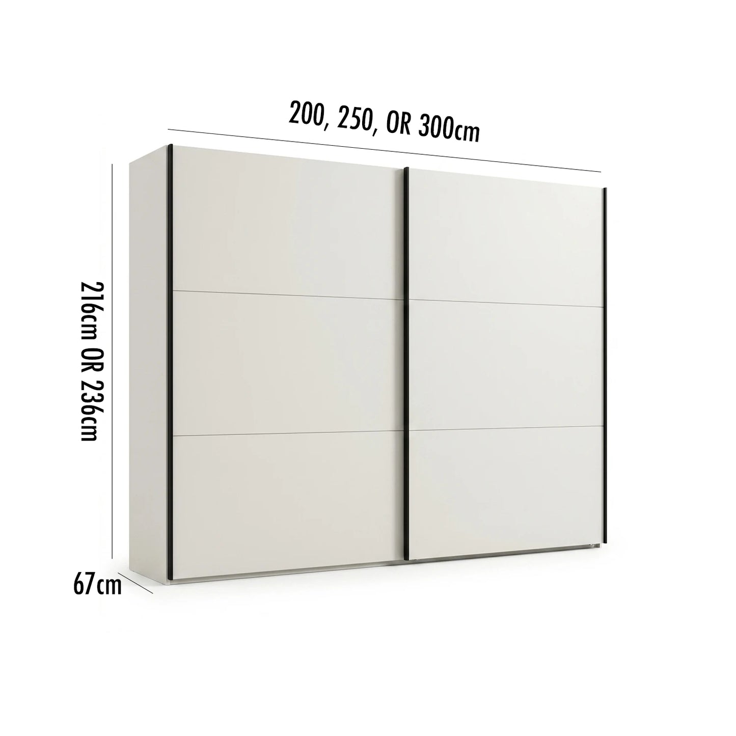 Halver White 2 Door Sliding Wardrobe