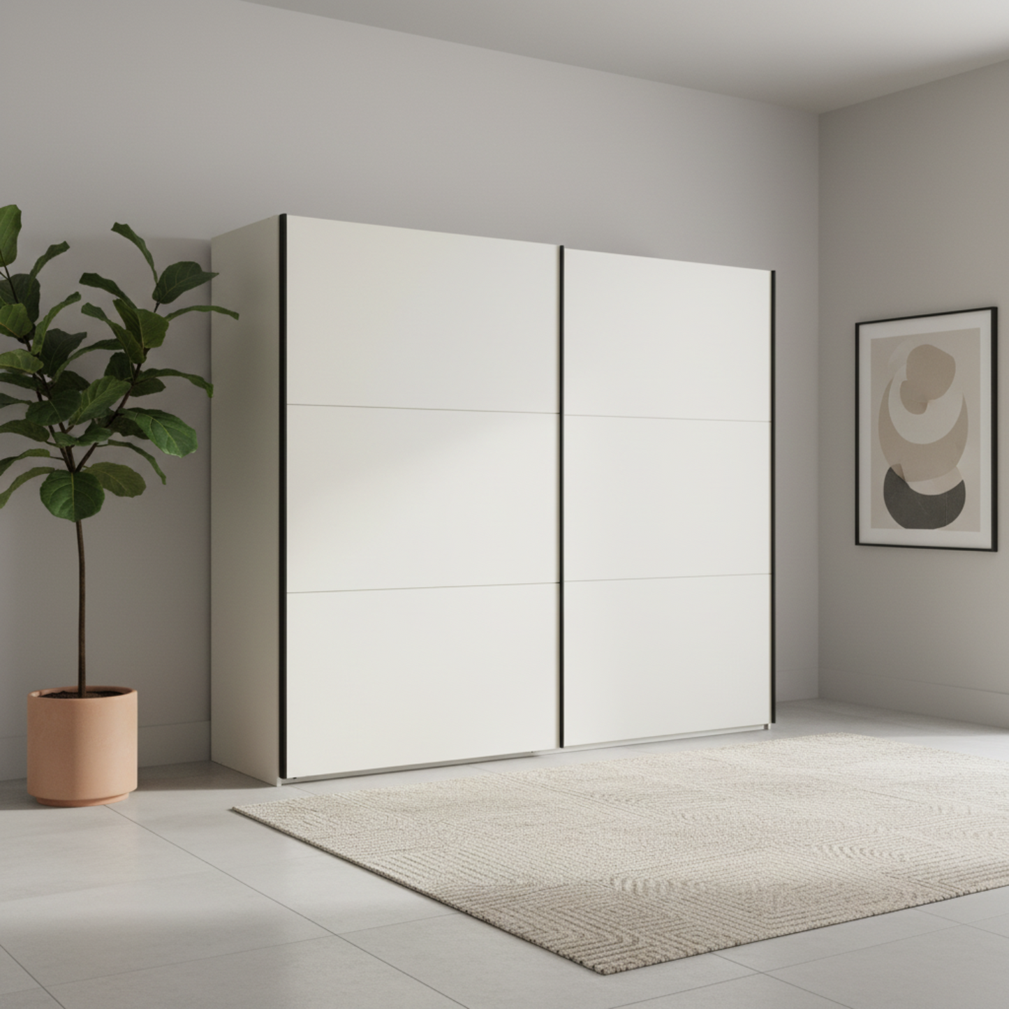 Halver White 2 Door Sliding Wardrobe