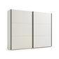 White wardrobe with sliding doors on a white background