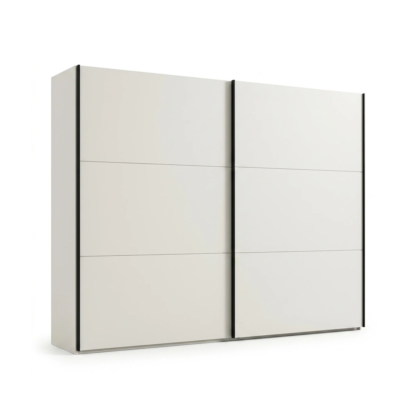 White wardrobe with sliding doors on a white background