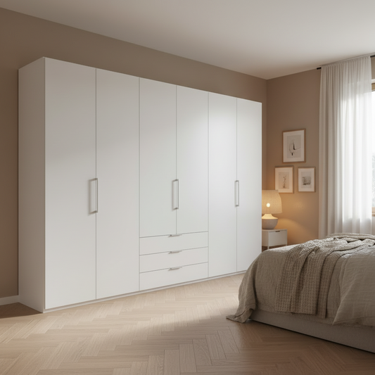 Wiemann 6 Door Large Wardrobe with Drawers 300cm