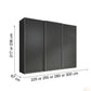 Wiemann Phoenix Havana 3 Door Sliding Wardrobe - Dimensions