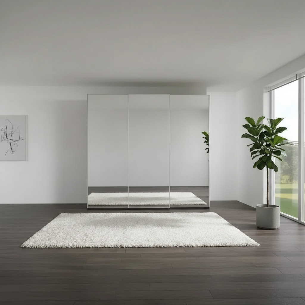 Wiemann Full Mirror Phoenix Iconic Havana Carcase 3 Door Sliding Wardrobe - Front view