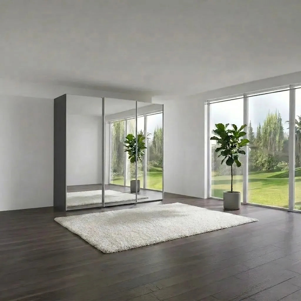 Wiemann Full Mirror Phoenix Iconic Havana Carcase 3 Door Sliding Wardrobe